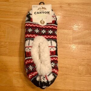 Canyon Creek Women’s Home Comfort Slipper Socks – Fair Isle Sherpa Lined (New)